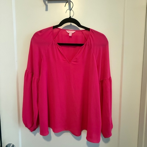 Lilly Pulitzer Tops - Lilly Pulitzer Pink Long Sleeve Blouse – Size Small